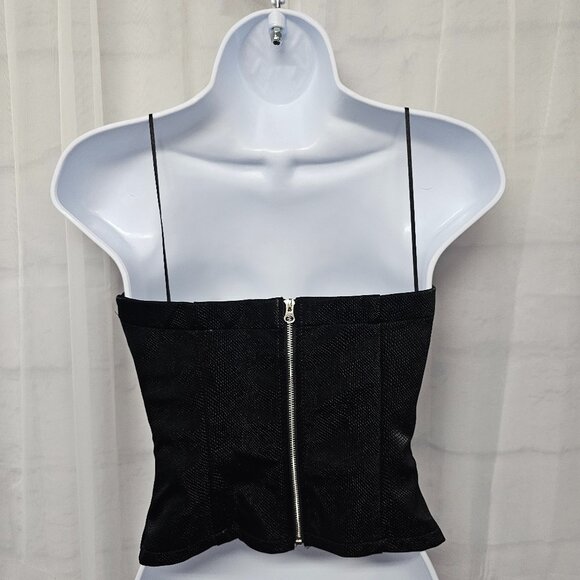 Kirious Tank Black Crop Snakeskin Goth Whimsigoth Vamp Club Faux Leather S - Picture 5 of 10